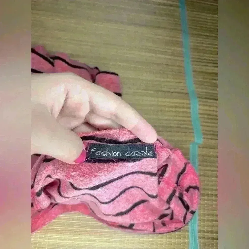 Women’s Striped & Patterned Tank Top Pink Size M - Image 3