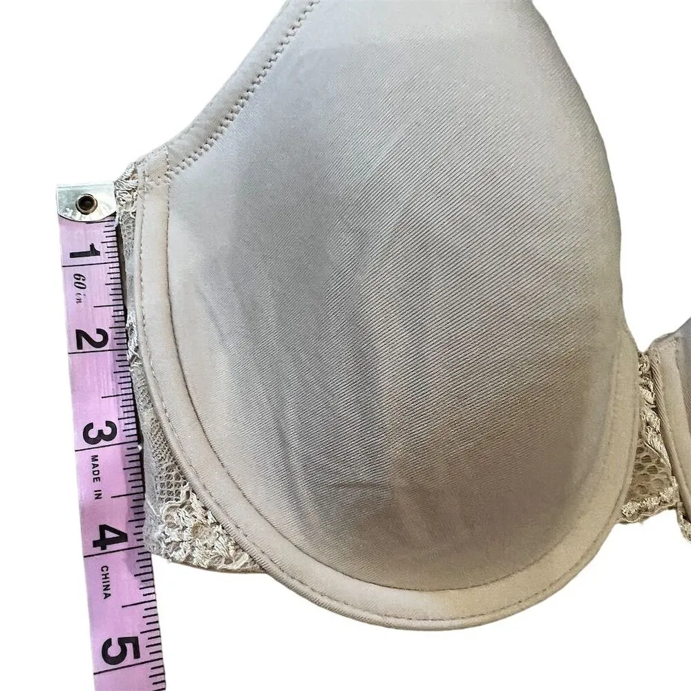 Wacoal Women's Lace T-Shirt Bra Beige Size 32DDD Seamless Padded - Image 5