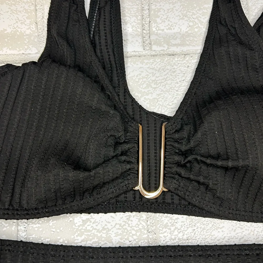 SHEIN Black Ribbed Bikini Set - Image 2