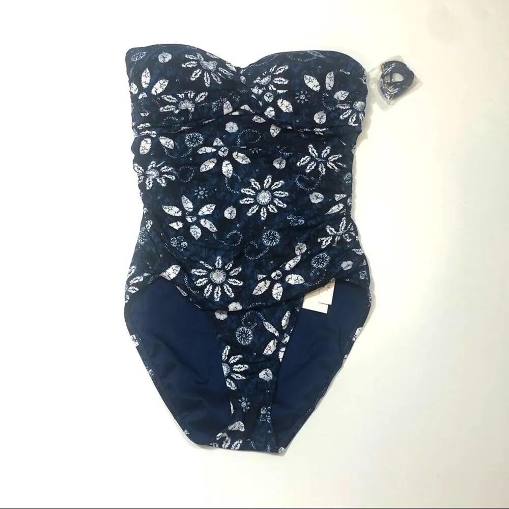 Bleu Rod Beattie floral shirred one piece swimsuit Size 10 - Image 4