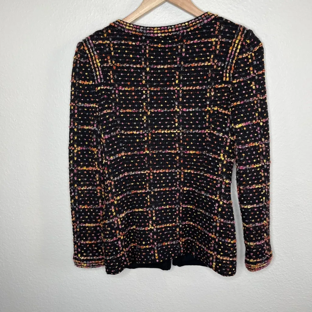 St. John Womens Tweed Knit Multicolor Blazer Jacket Front Pockets  Size 2 - Image 12
