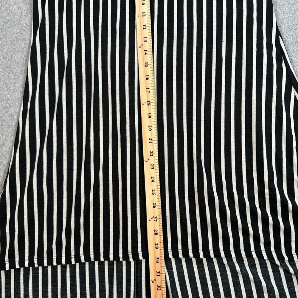 Erica Brooke Collection High Low Dress Size 18 Black White Stripe Sheer Panel - Image 5