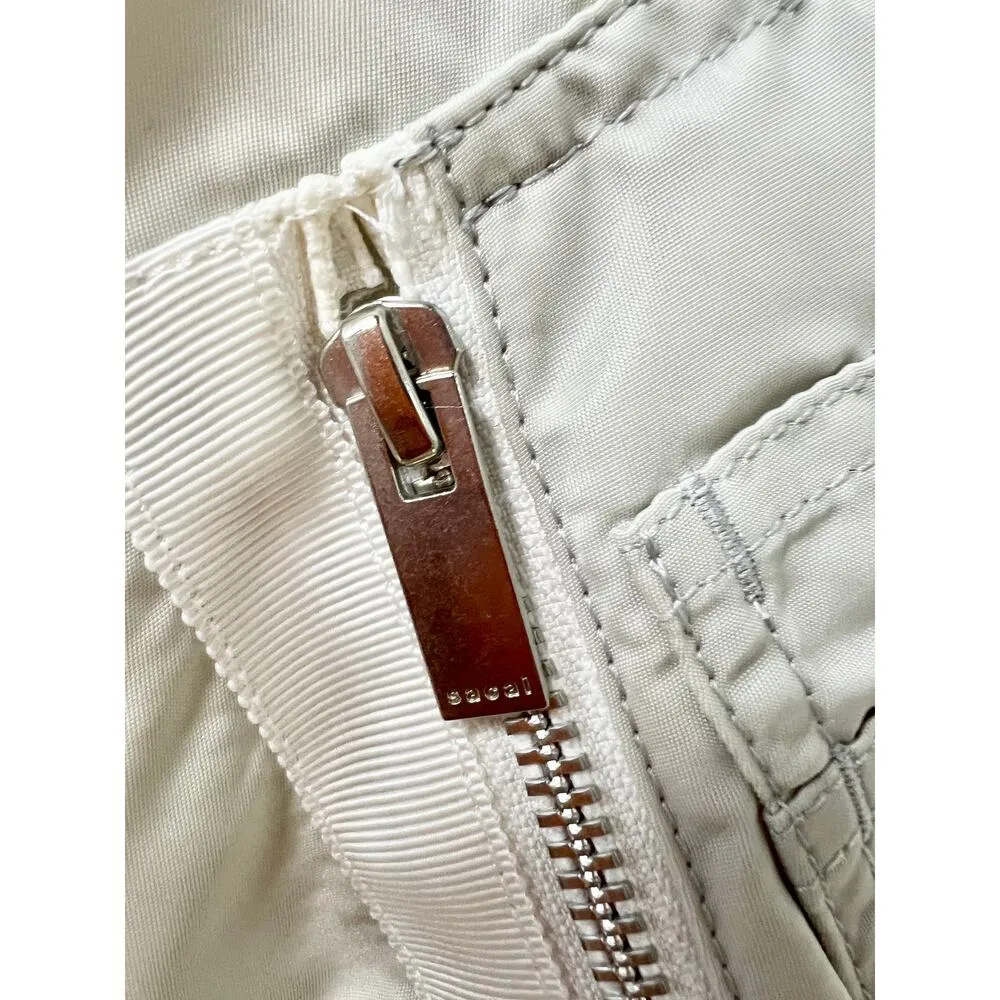 Sacai Long Sleeve Layered Full Zip Denim Twill Blouson Jacket White Womens 1 / S - Image 6