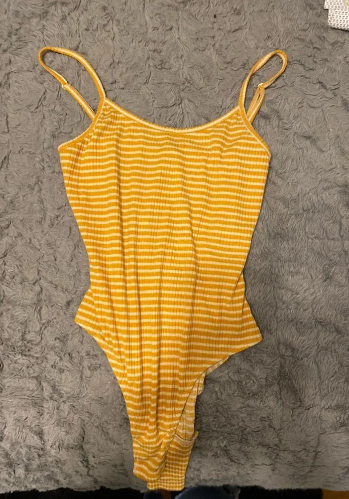 Yellow and White Striped Bodysuit - Image 5