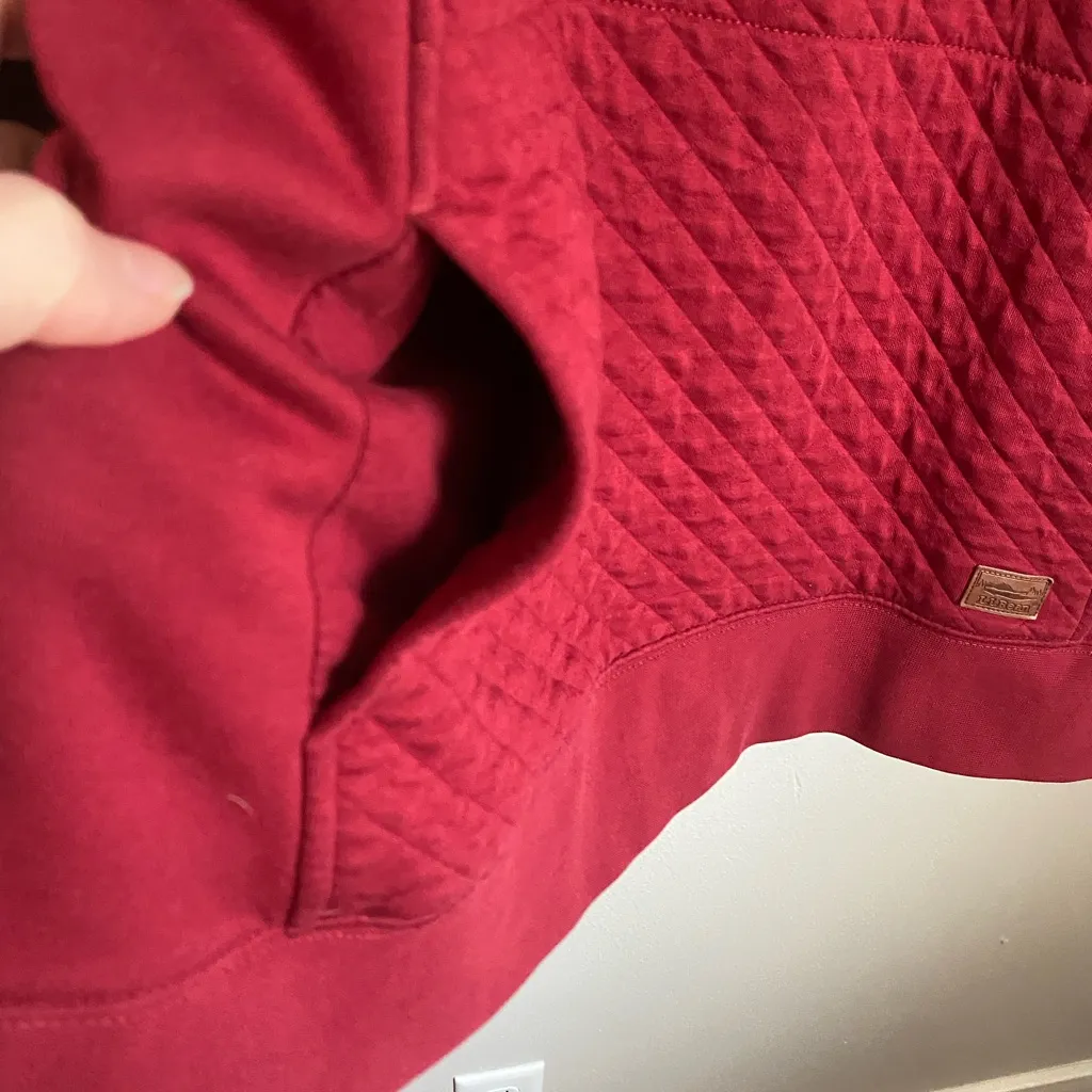 L.L. Bean Quilted Quarter Zip Red Pullover Sweatshirt 2X Heritage Holiday Cabin - Image 4