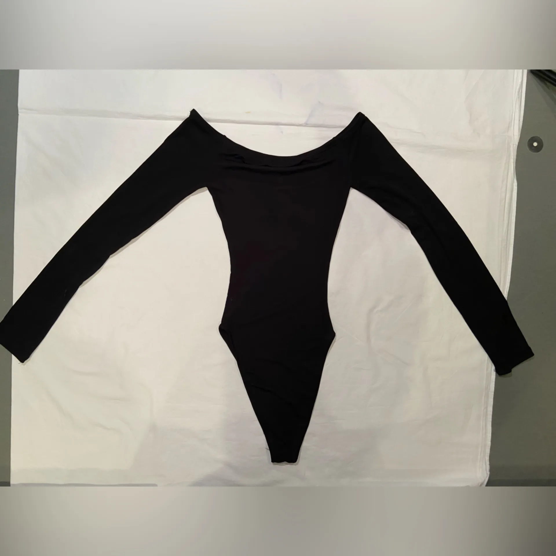 ZARA  Black Mesh Body Suit‎ Rounded neck Long Sleeves, size Medium M - Image 3