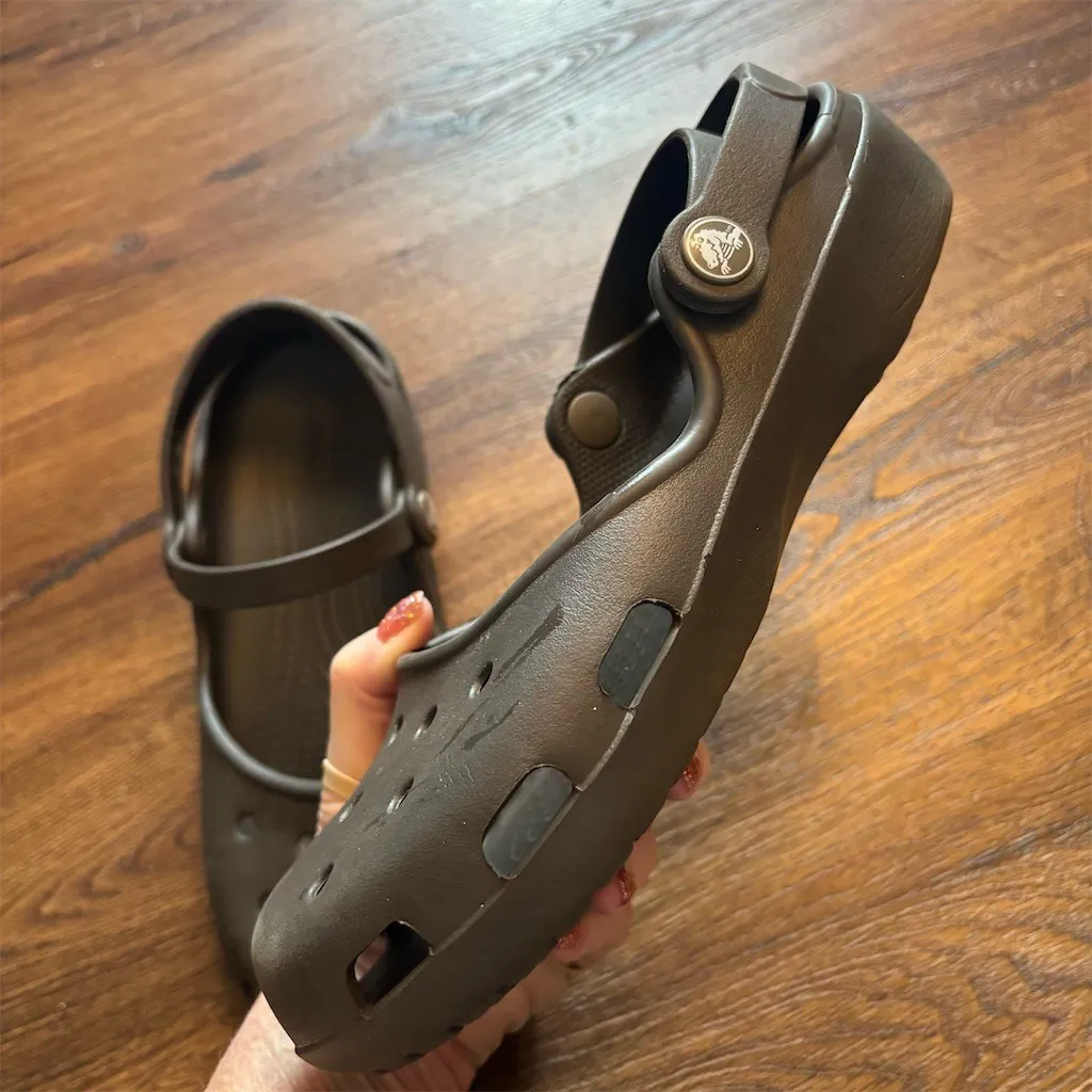 Crocs Karin Mary Jane Clogs Womens Size 8 Brown Slip On Comfort Shoes - Image 10