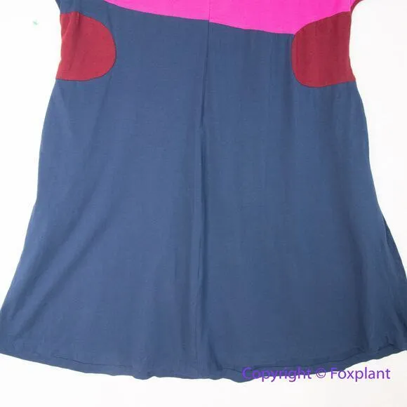 Eshaki Curved colorblock‎ cotton knit shift dress, size 16W - Image 10