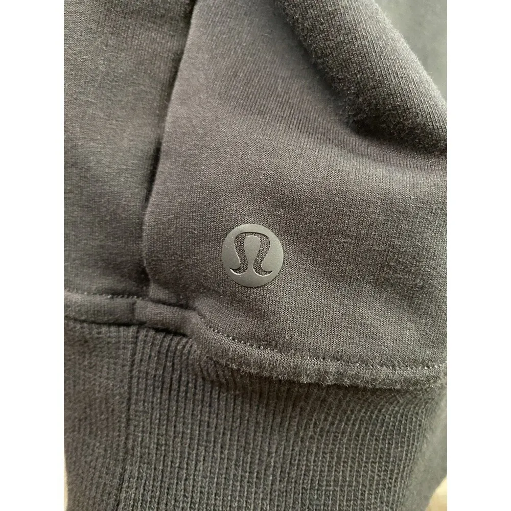 Lululemon Black Scuba Pullover Hoodie Sweatshirt Sz 6 Women’s Yoga -varsity logo - Image 5