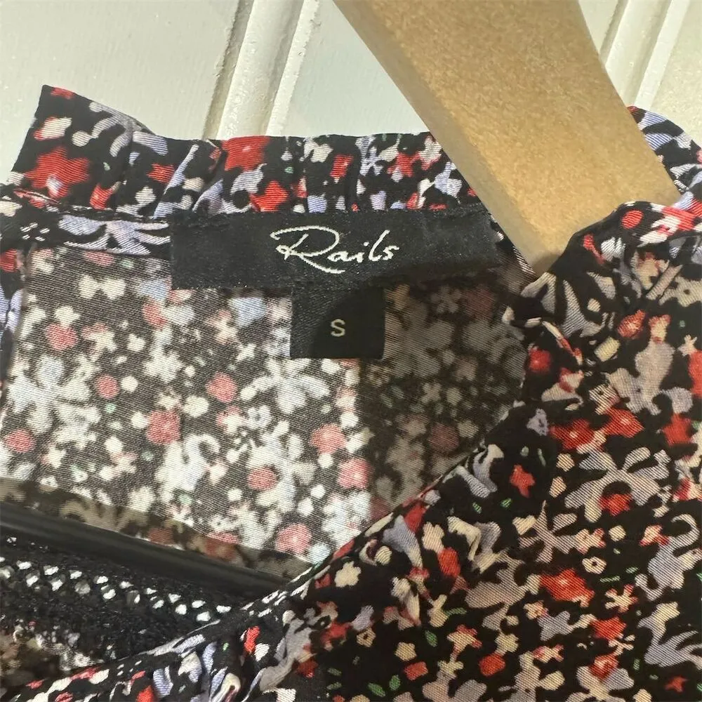 Rails Midnight Meadow Smocked Dress S Standard Cottagecore Boho Floral Prairie - Image 8