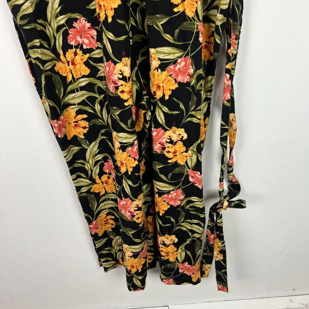 NWT Kensie Linen Blend Floral Print Tie Back V-Neck Crop Jumpsuit Size Medium M - Image 16