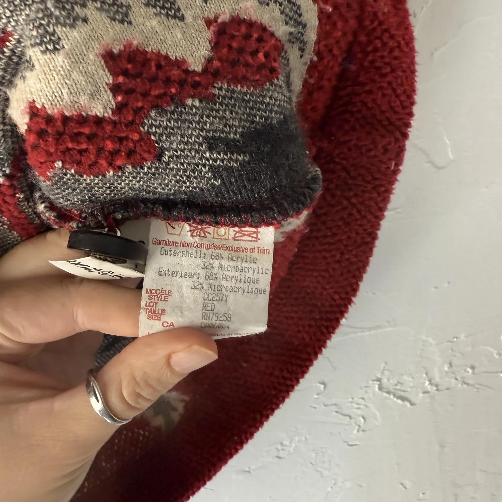 County Clothing Co Sweater Vest Vintage Large Red Leaf Pattern Button Up‎ - Image 8