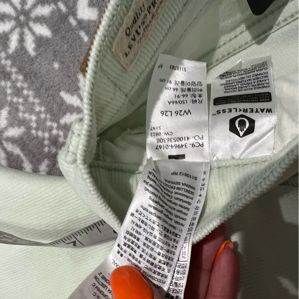 Levi's Wedgie Straight‎ Corduroys High Waist Size 26 x 26 - Image 9