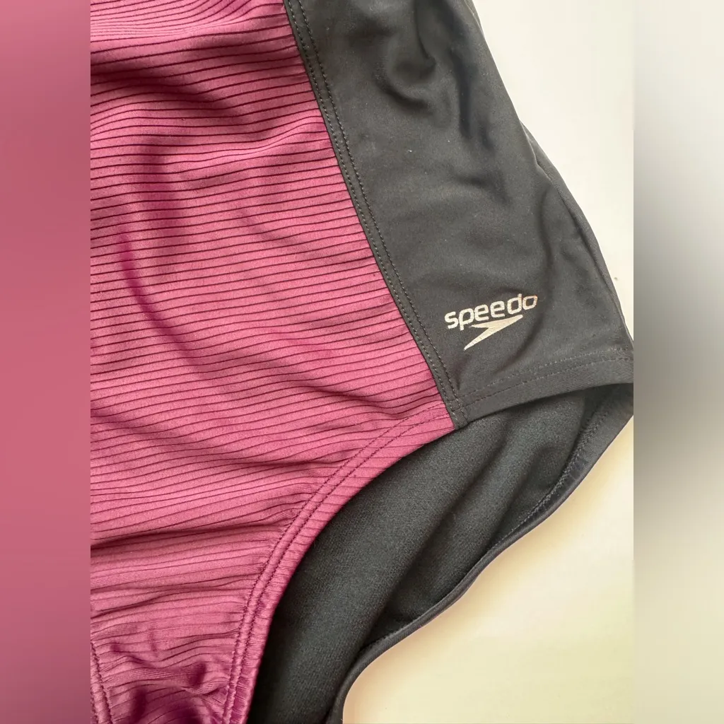 Speedo Women's One Piece Keyhole Racerback Moderate Cut Purple Swimsuit Size S‎ - Image 9