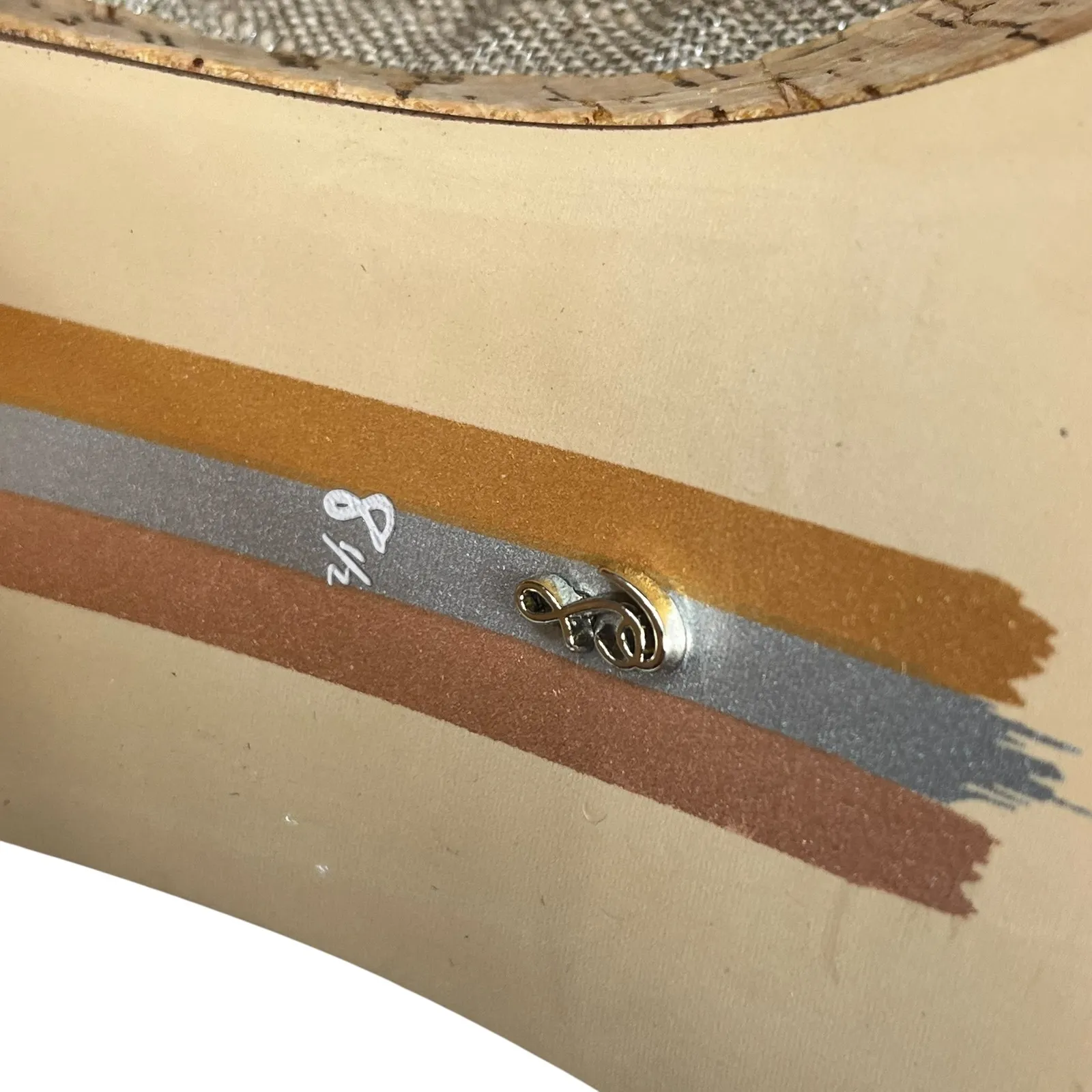 Sam Edelman The Dova Cork Heel Platform‎ Tie Detail Square Toe Beige Gold 8.5 - Image 6