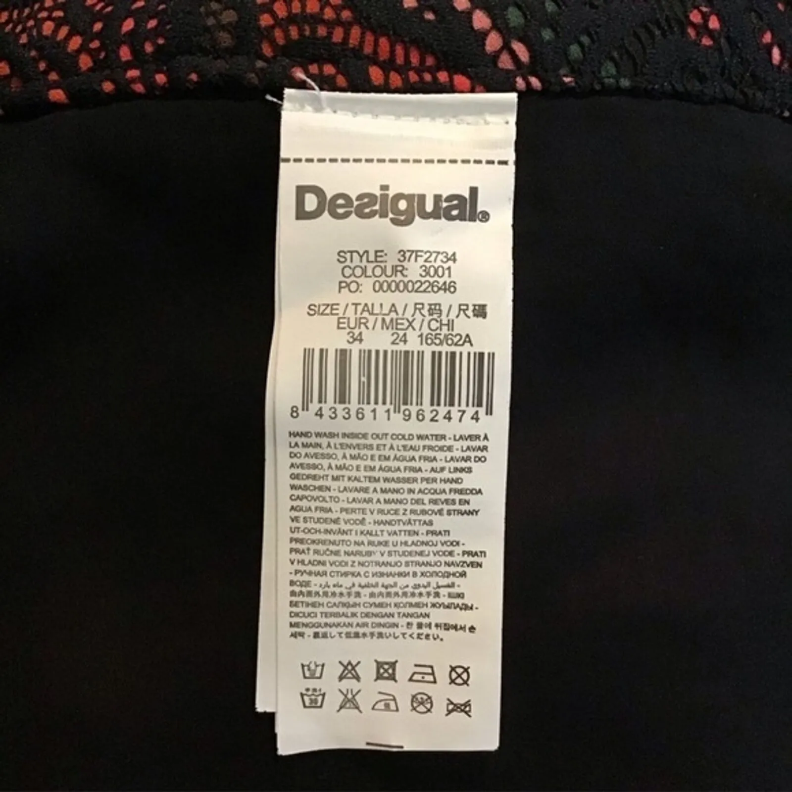 Desigual Skirt Women 2 Black Red Geometric Colorines A-Line Artsy Art to Wear - Image 9