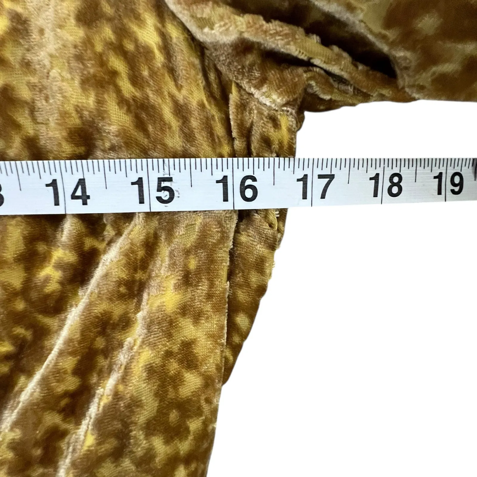 Molly Green Zion Burnout Velvet Dress L Gold Brown One Shoulder Retro Glam Boho - Image 6