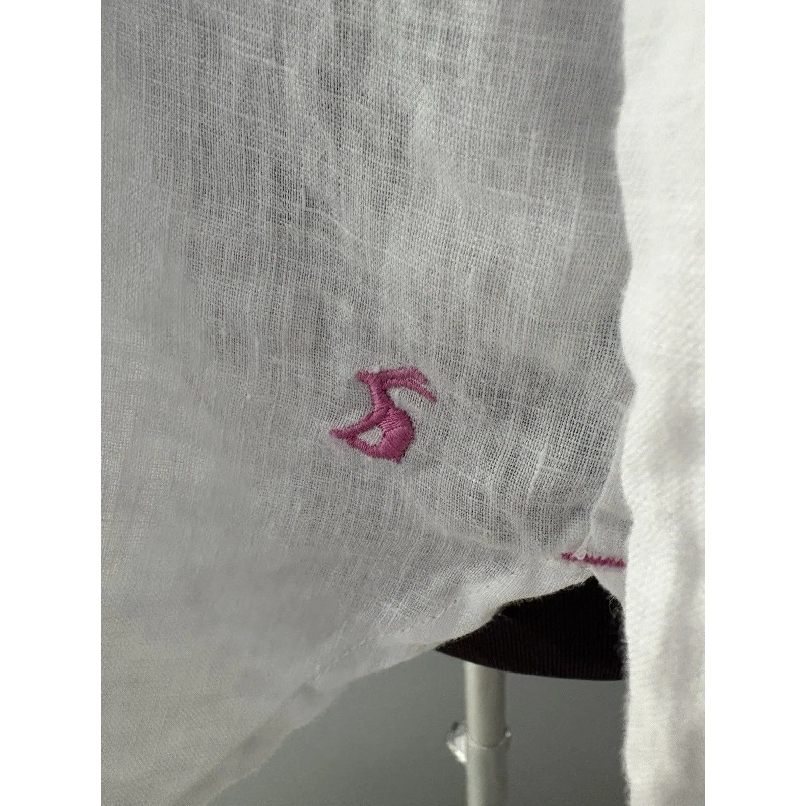 Joules Linen Shirt 8 White Floral Jeanne Print Lightweight Beach Lagenlook - Image 14