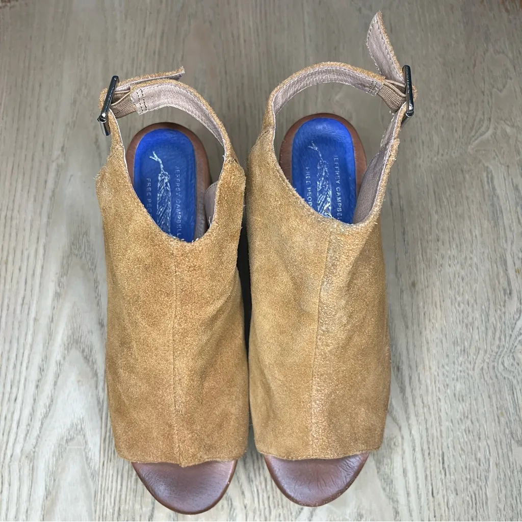Jeffrey Campbell x Free People Suede Platform Wooden Clog Sandals Women’s Size 8 - Image 5
