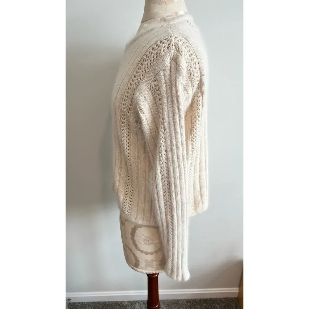 Reference Point Vintage  Angora Wool Blend Button Up Cardigan Large - Image 3