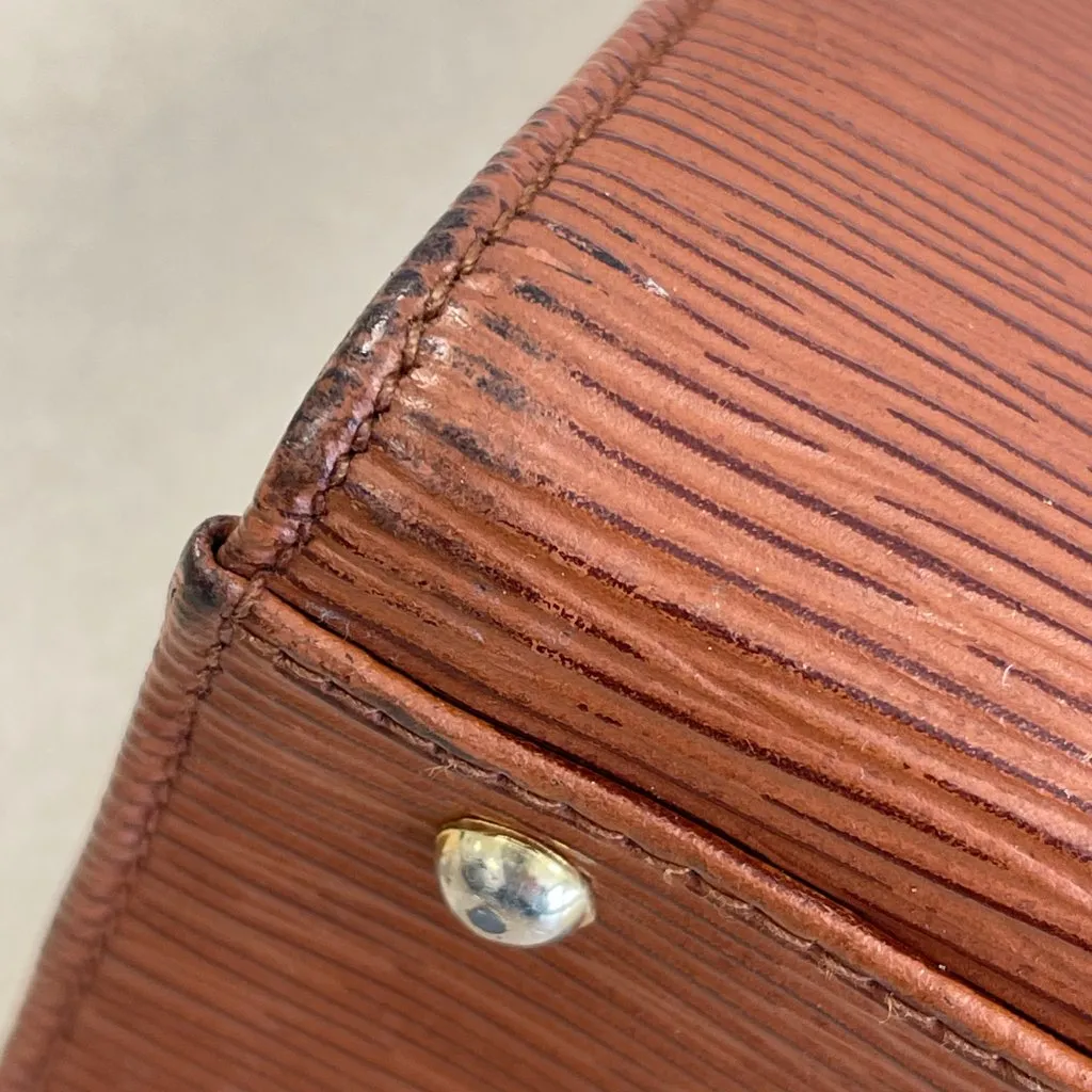 Fendi Vintage Brown Epi Leather Top Handle Bag - Preowned - Image 7