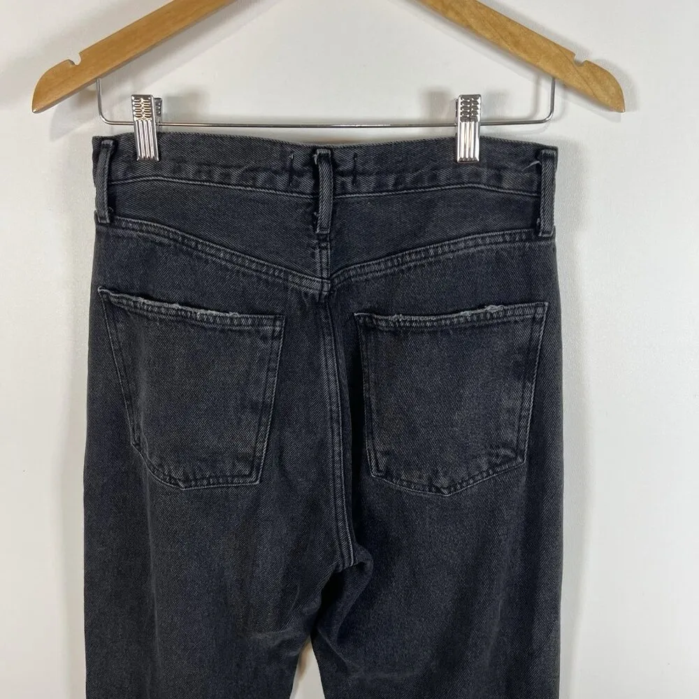 AGOLDE 90s Mid Rise Loose Sz 24 Smokestack Black Women’s Jeans Grunge Distressed - Image 7