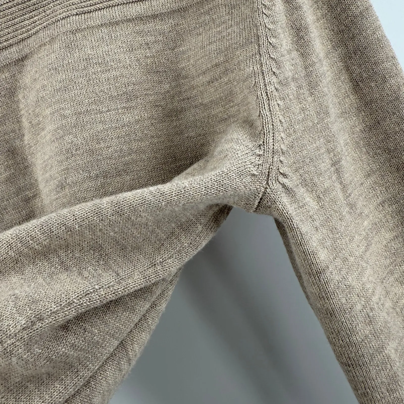 Athleta Sweater SZ Small Merino Wool Blend Turtleneck Snaps Oatmeal 159163 Snaps - Image 9