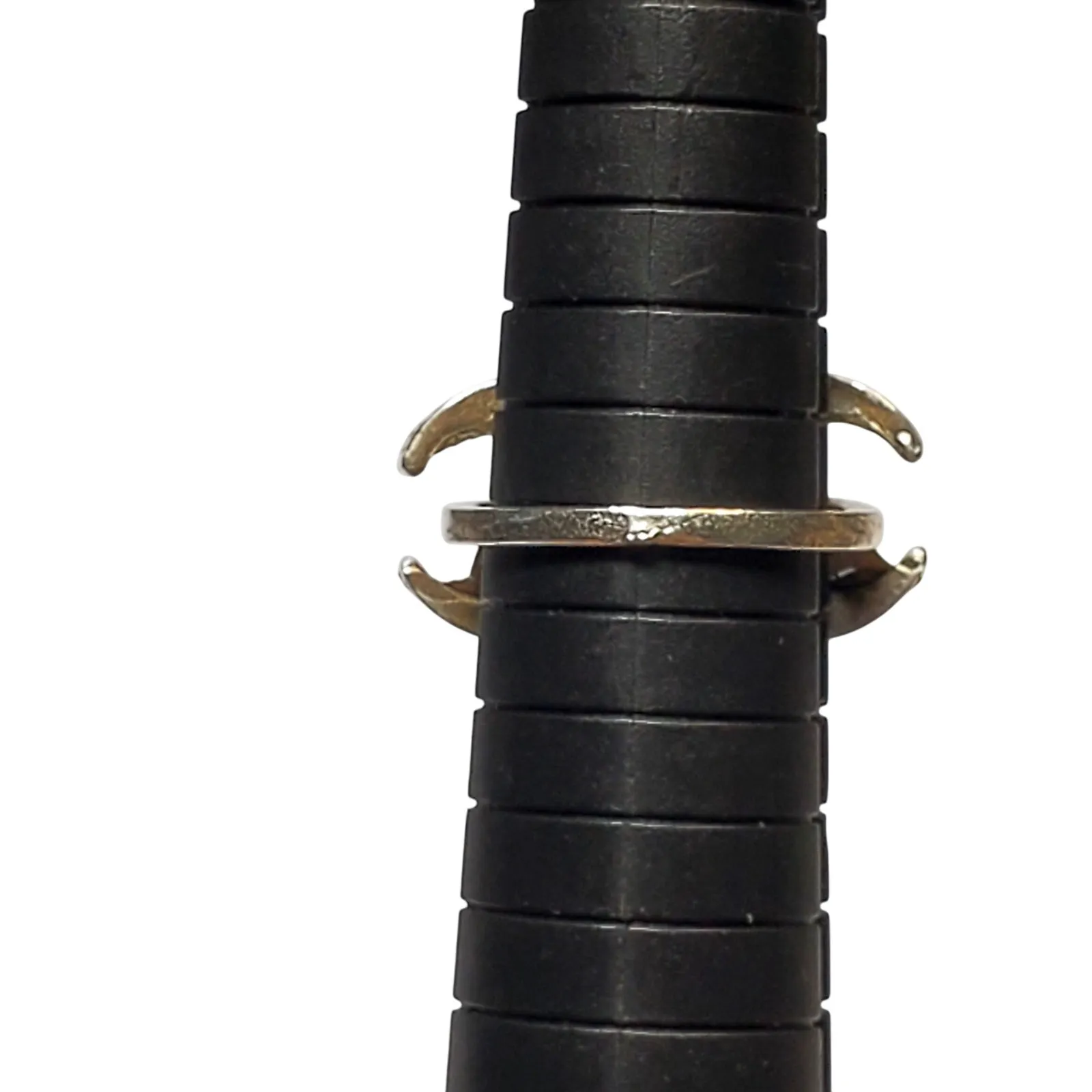 Silver Tone Double Crescent Moon Baby Blue Cabochon Sz 7 Unsigned - Image 4