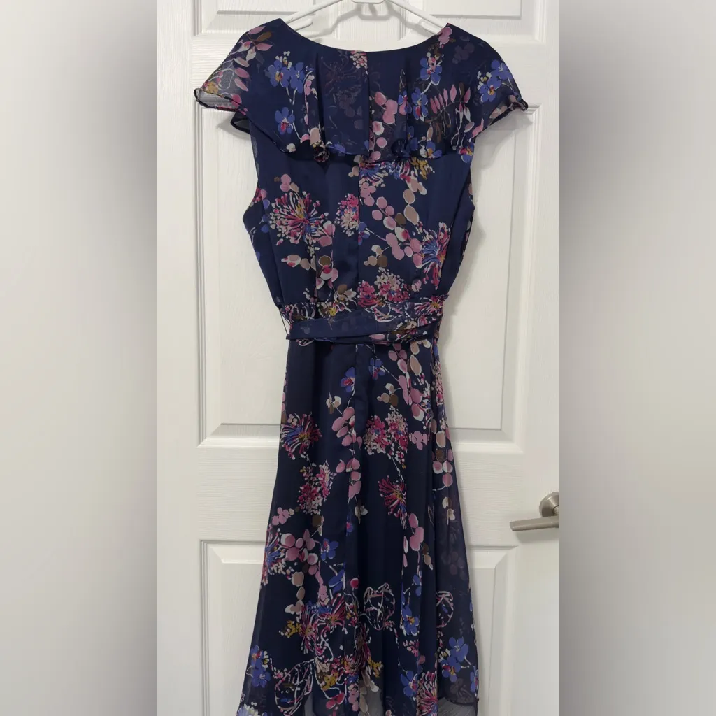 Karin Stevens Navy Floral Midi Dress - Image 6