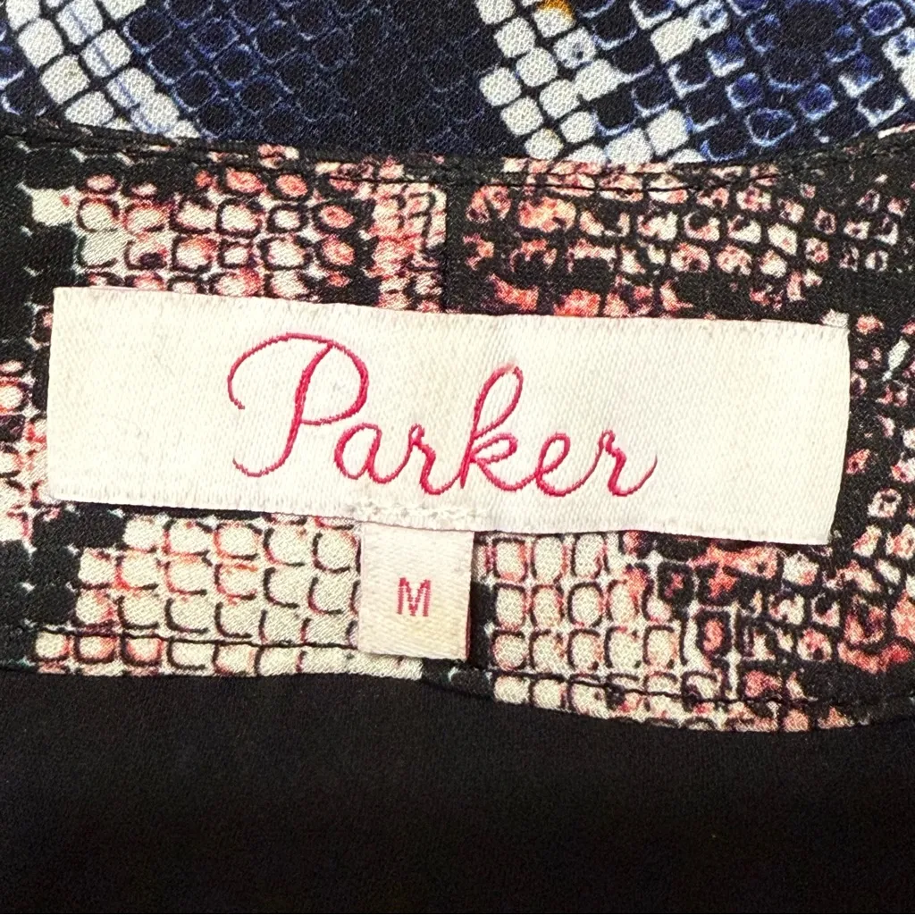 Parker Kenna Silk Snakeskin Print Tie Hem Sleeveless Wrap Top Medium - Image 8