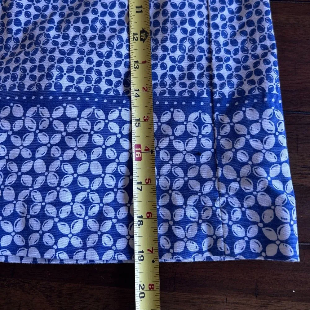 Talbots Blue White Print Lined Cotton Spandex Mini Skirt Size 10 - Image 2