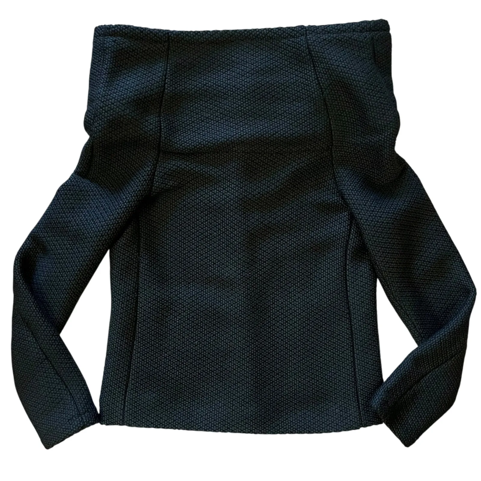 Veronique Leroy Paris Vintage Black Wool Knit Cowl Neck Jacket Short Coat Size XS - Image 3