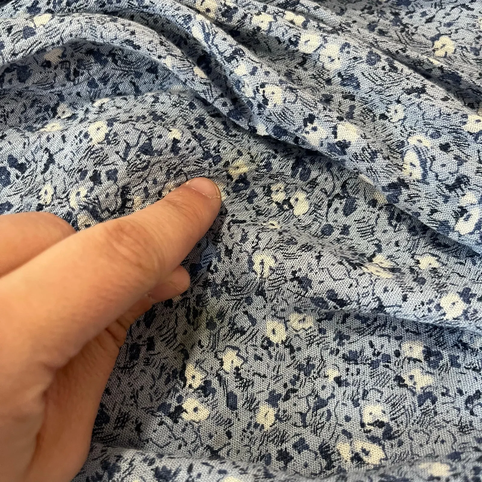 Abercrombie *READ* Blue Ditzy Floral Smocked Maxi Sundress Strappy Womens Small - Image 9