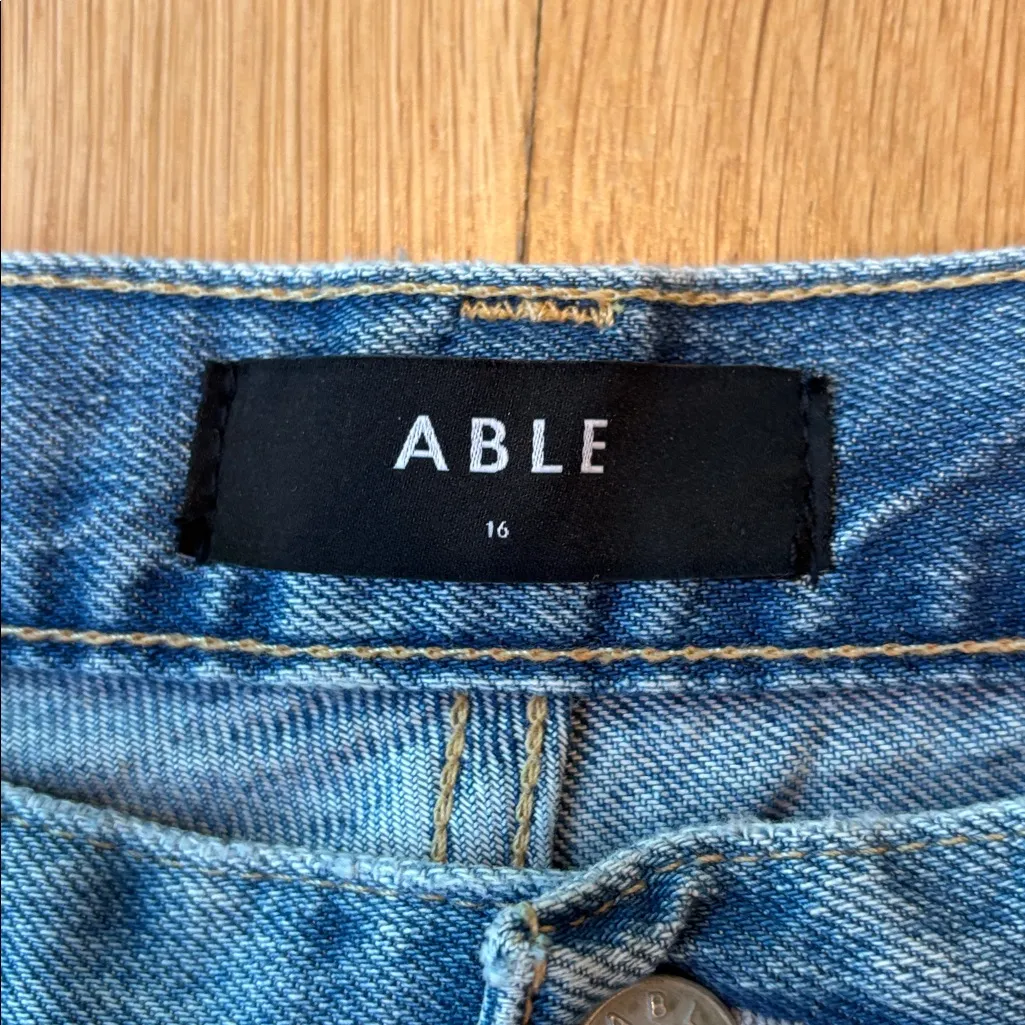 Able Wide Leg Jeans Light Wash Size 16 Blue - Image 6