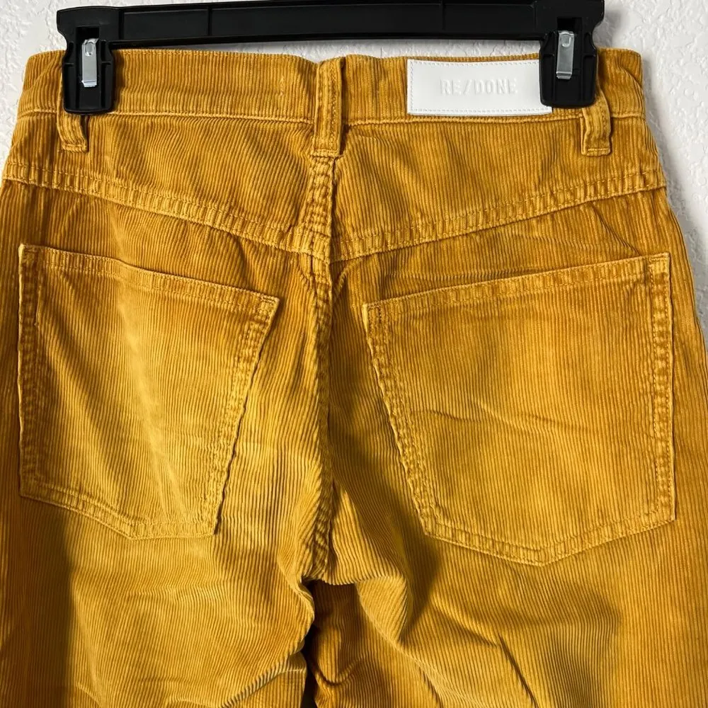 NWT RE/DONE 70'S POCKET LOOSE FLARE CORDUROY MUSTARD PANTS SZ 25 - Image 6