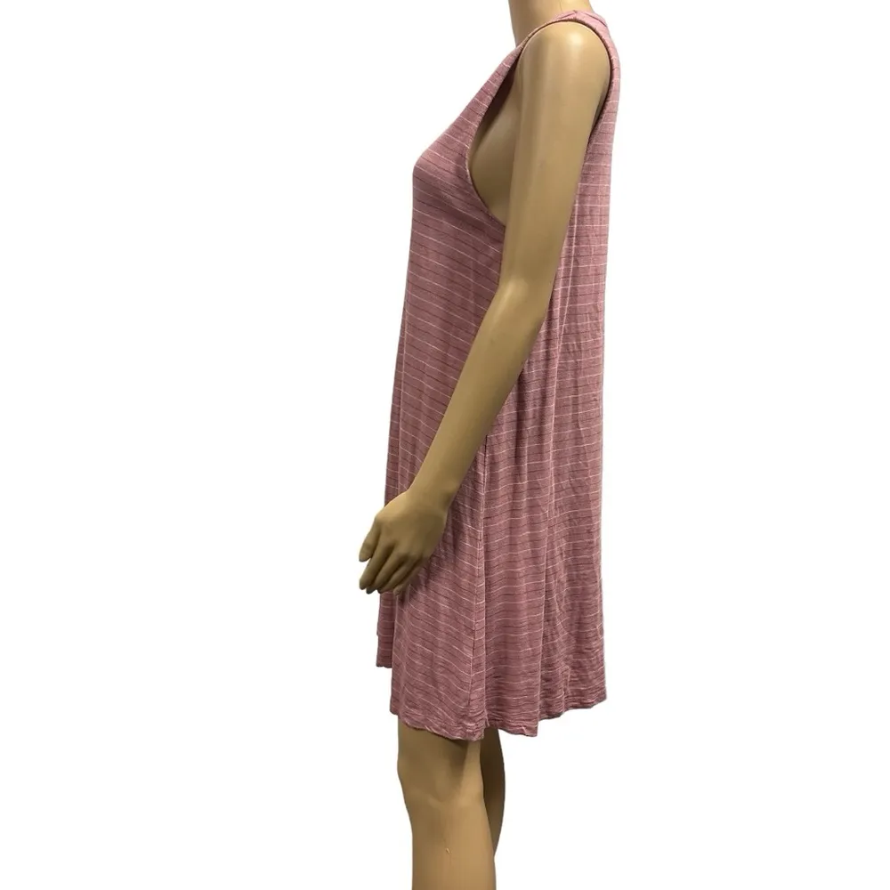Madewell Highpoint Sleeveless Tank Dress Striped Weathered Berry Womens Large - Image 4