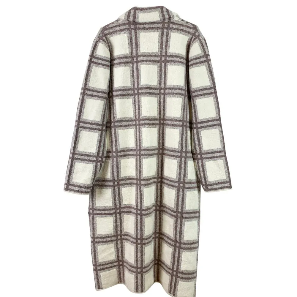 Anthropologie NVLT Plaid Teddy Coatigan Longline Pea Coat Jacket Size XL - Image 10