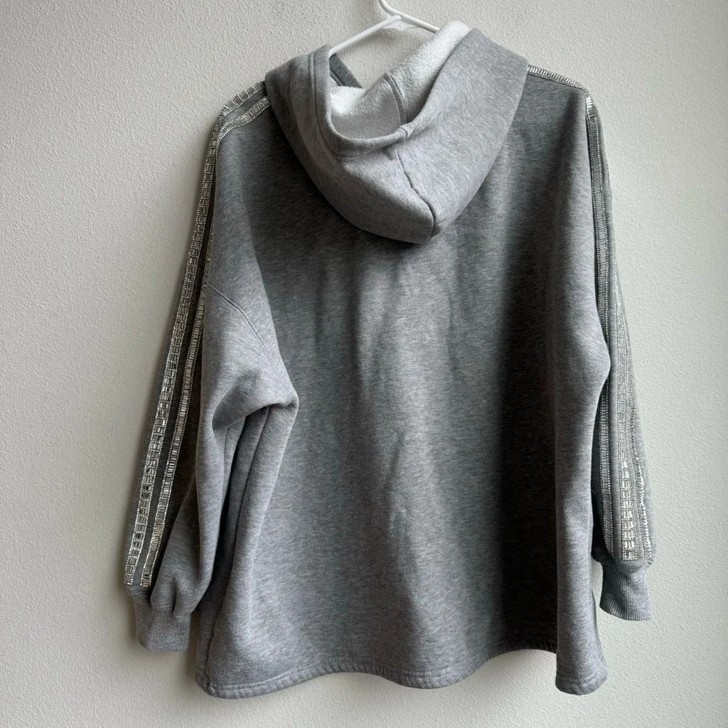 Urban outfitters Jewel Gem Stone Sleeve Oversized Hoodie Size Medium - Image 9