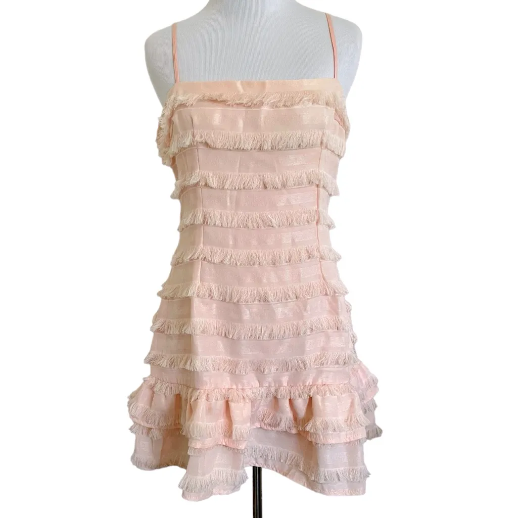 NWT Princess Polly Molina Pastel Orange Ruffled Fringe Mini Dress  6 - Image 6