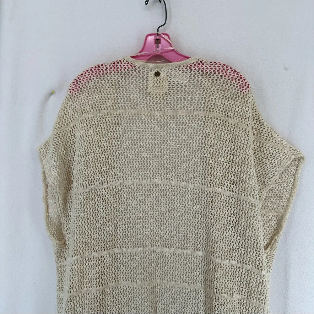 Billabong Open Knit Fridge Long Cardigan Women’s Medium Beige - Image 7