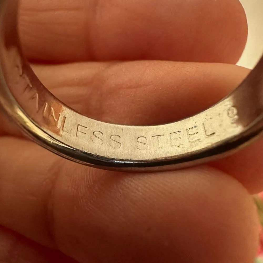 Stainless steel yellow flower ring - Image 7