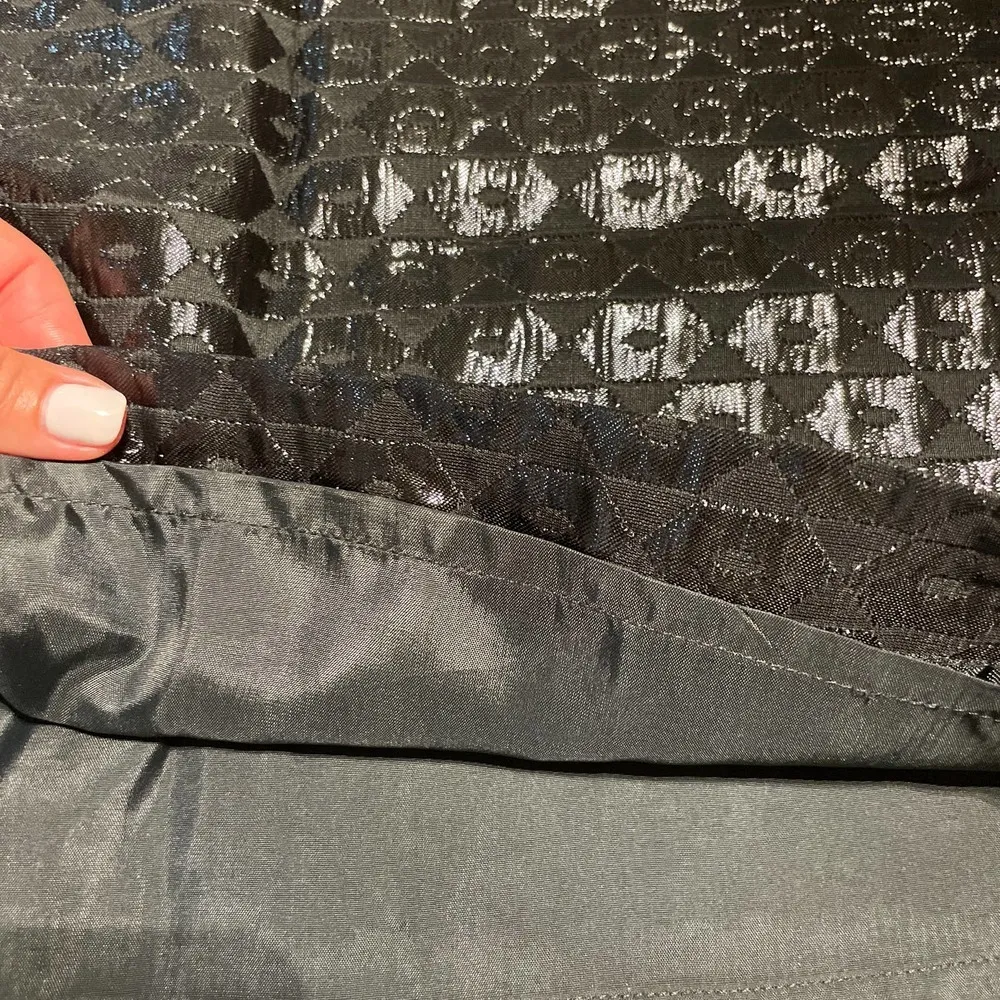 J.Crew Black Metallic Geometric Side Zip Mini Skirt 4 - Image 6