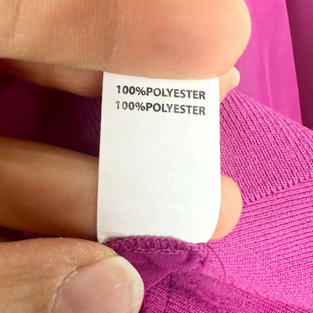 Vic Asymmetric Neckline Long Sleeve Top Size XS Magenta Pink - Image 8