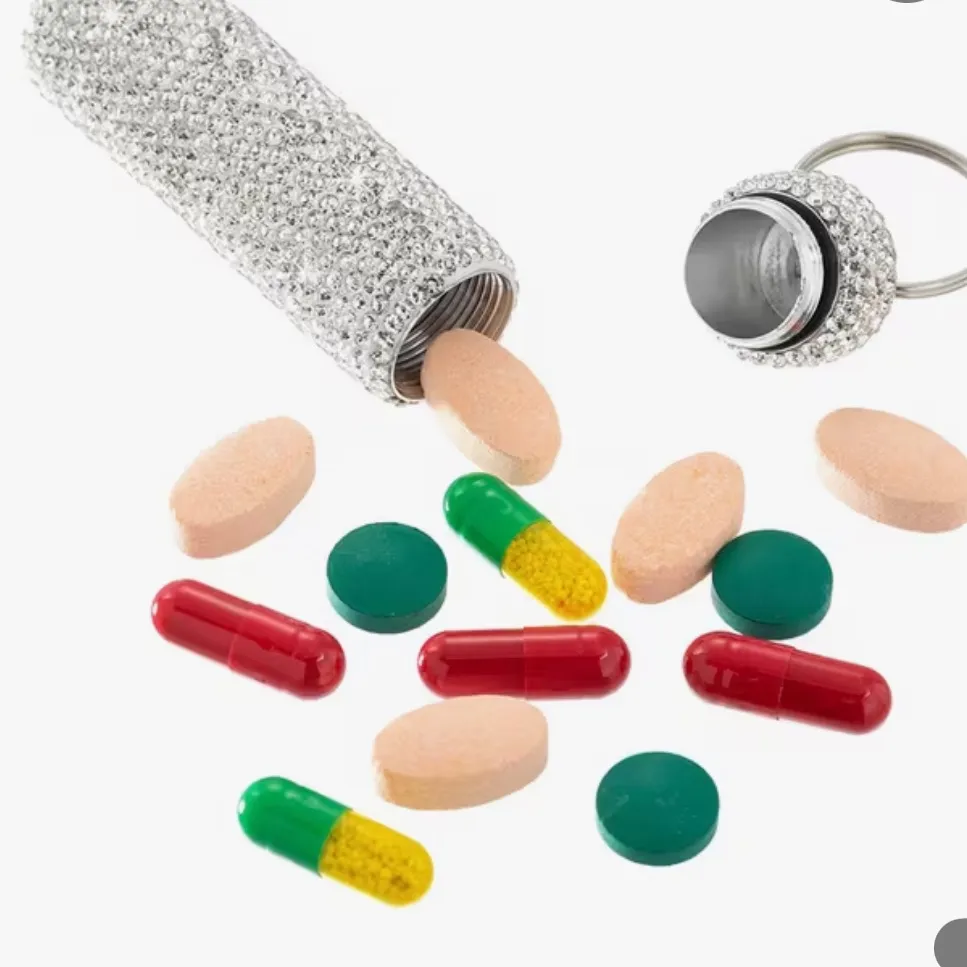 Rhinestone Perfume Refill Keychain Red - Image 3