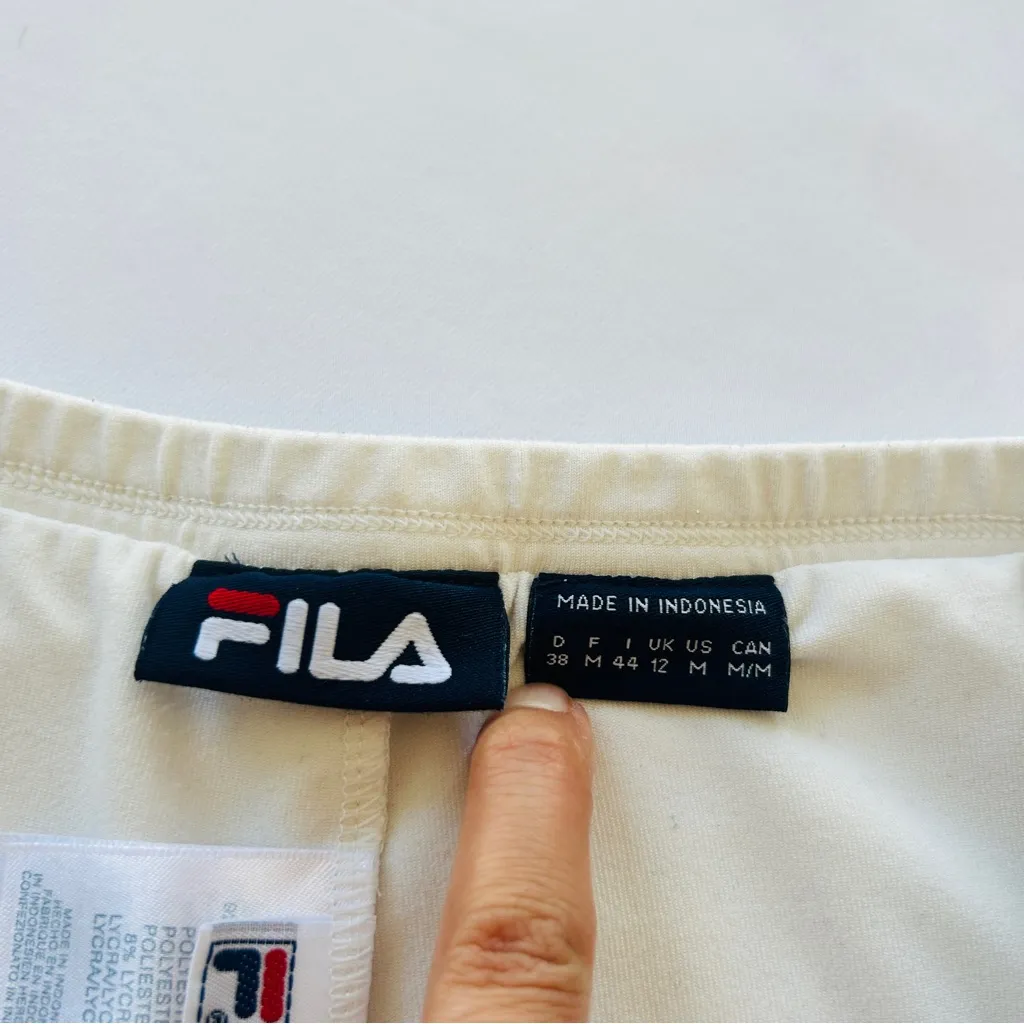 NWOT Women’s Medium Fila Skort Mini Athletic Skirt with Shorts White Mint Green - Image 3