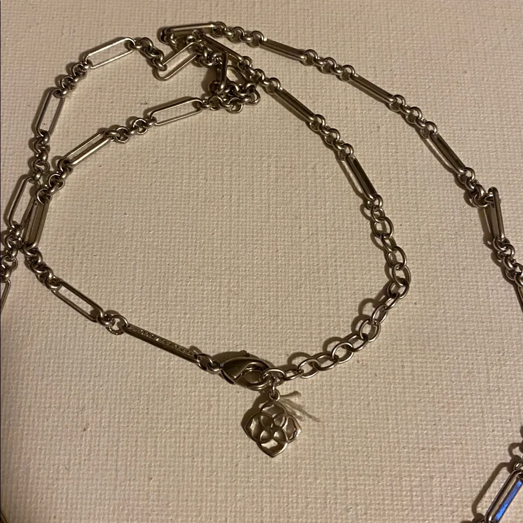 Kendra Scott lapis blue stone hexagon shape long necklace - Image 3