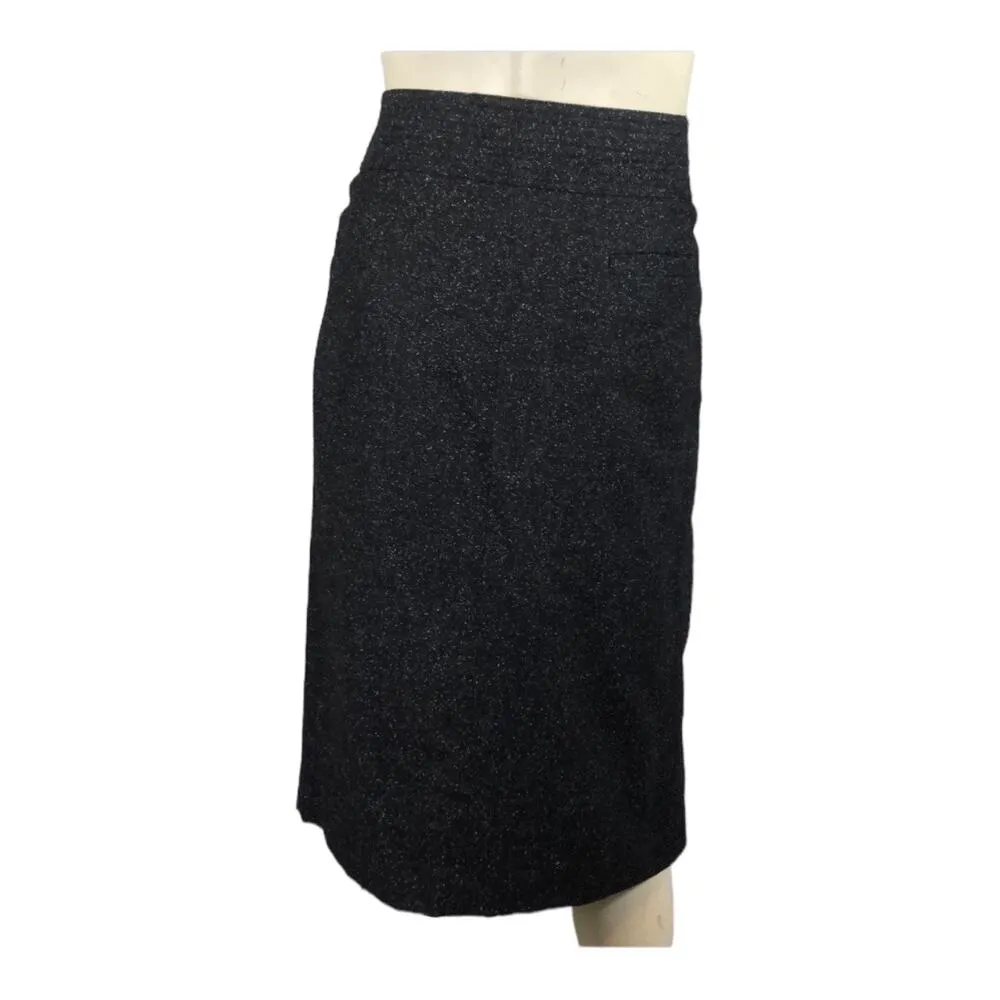 Vintage David N Black & White wool Speckle Pencil knee length Skirt size 12 - Image 7