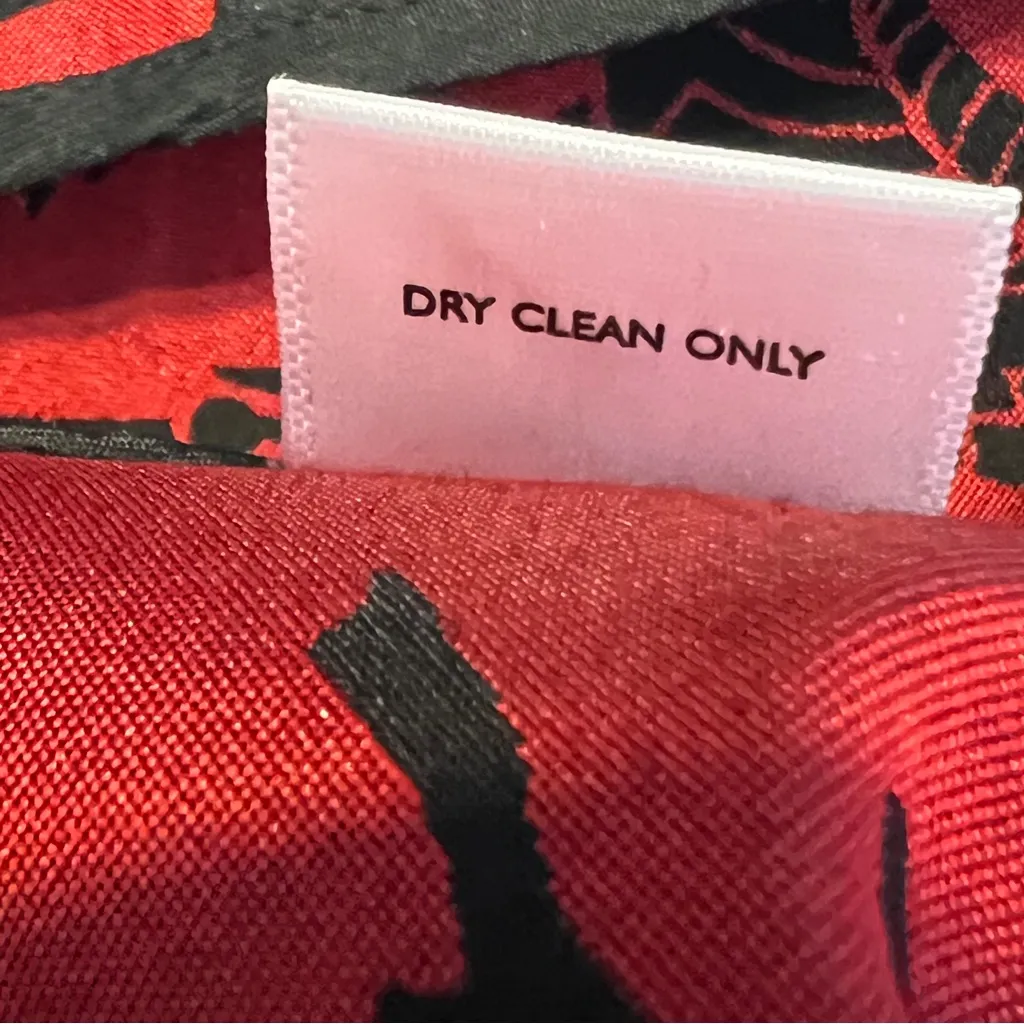 Natori Large Black & Red Peacock Floral Evening Jacket Blazer Pockets 3/4 Sleeve - Image 16