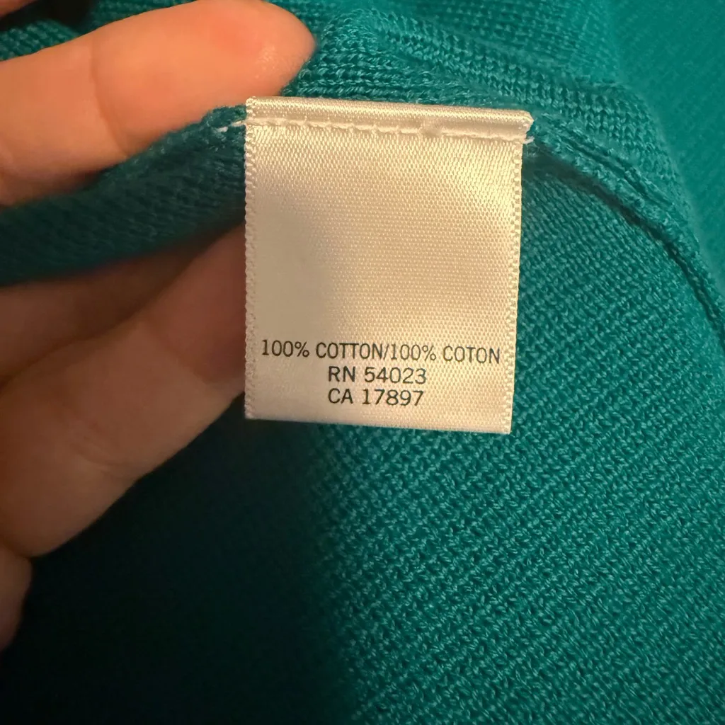 NWT Banana Republic Turquoise Jacket /Sweater Cardigan size M ( 100% cotton ) - Image 7