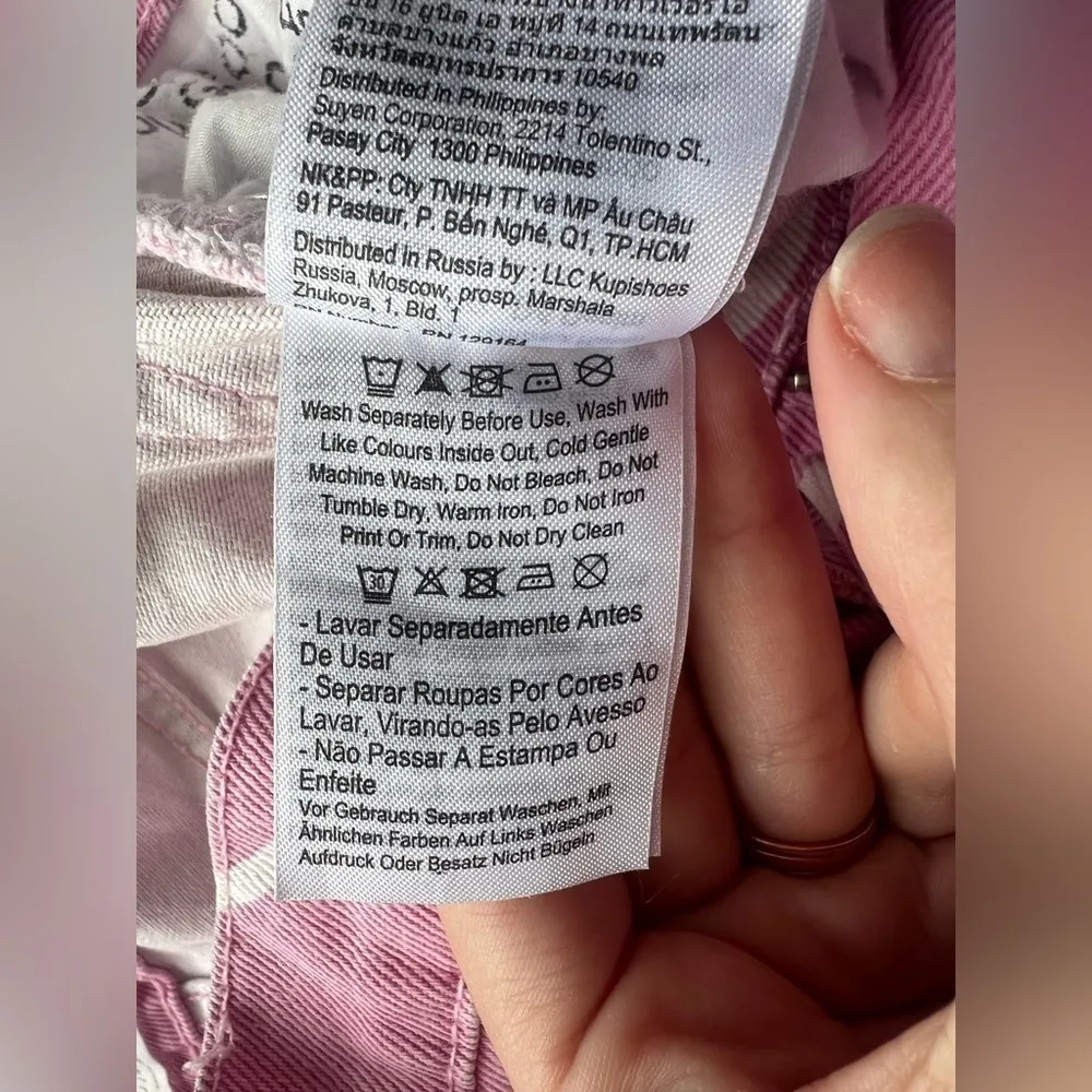 Cotton On Pink and White Swirly Loose Straight Jeans 4 - Image 15